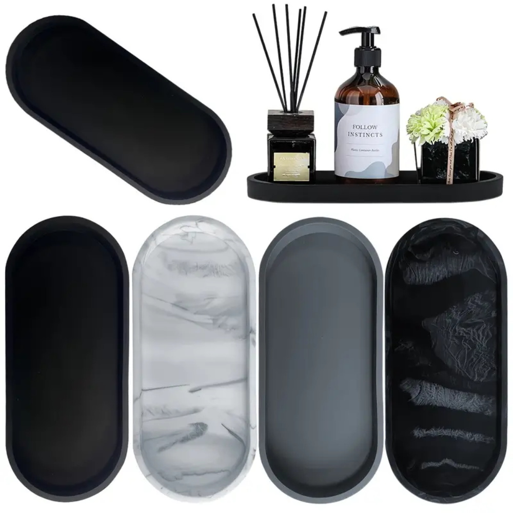 Home Bargains - 1 PC ห้องน้ํา Dressing ถาดซิลิโคน,สี่เหลี่ยมผืนผ้าล้างจานและฟองน้ํา Rack,โต๊ะเครื่องแป้งน้ําหอม