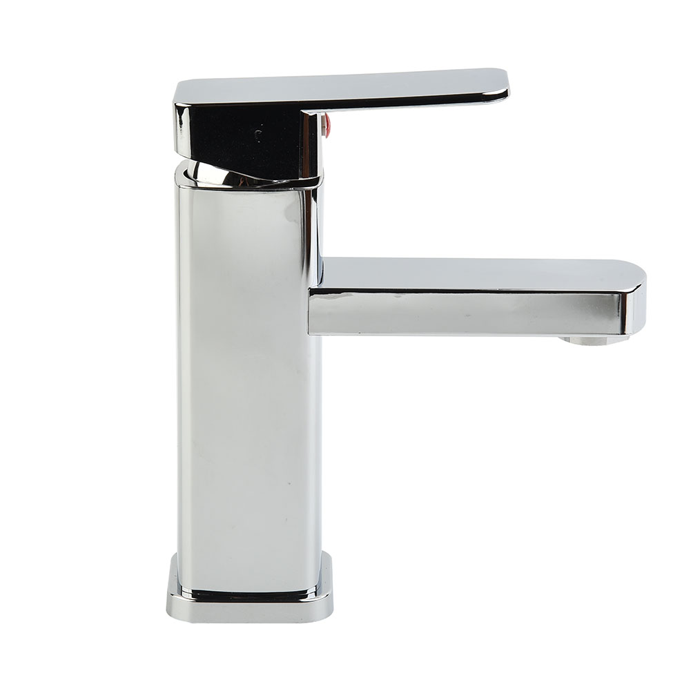 Home Bar Sink - ก๊อกน้ำห้องน้ำแบบผสมน้ำร้อนน้ำเย็น สีดำ/โครเมียม แบบติดตั้งบนเคาน์เตอร์ สำหรับอ่างล้างหน้าในห้องน้ำและห้องครัว ก๊อกน้ำทรงสี่เหลี่ยมสำหรับอ่างล้างหน้า
