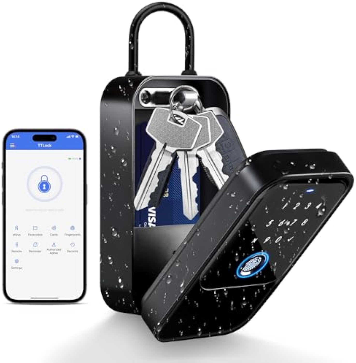 Home Bargains - Ttlock กล่องล็อคกุญแจอัจฉริยะกล่องกุญแจบ้านไร้สายกล่องกุญแจอิเล็กทรอนิกส์รหัสดิจิตอลบลูทูธตู้นิรภัยเก็บกุญแจสำหรับโฮสต์