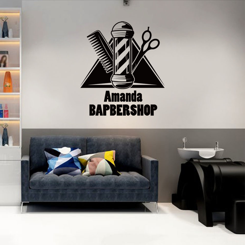 สติ๊กเกอร์ติดผนังลายข้อความส่ว - Home Barbershop บทวิจารณ์และราคา