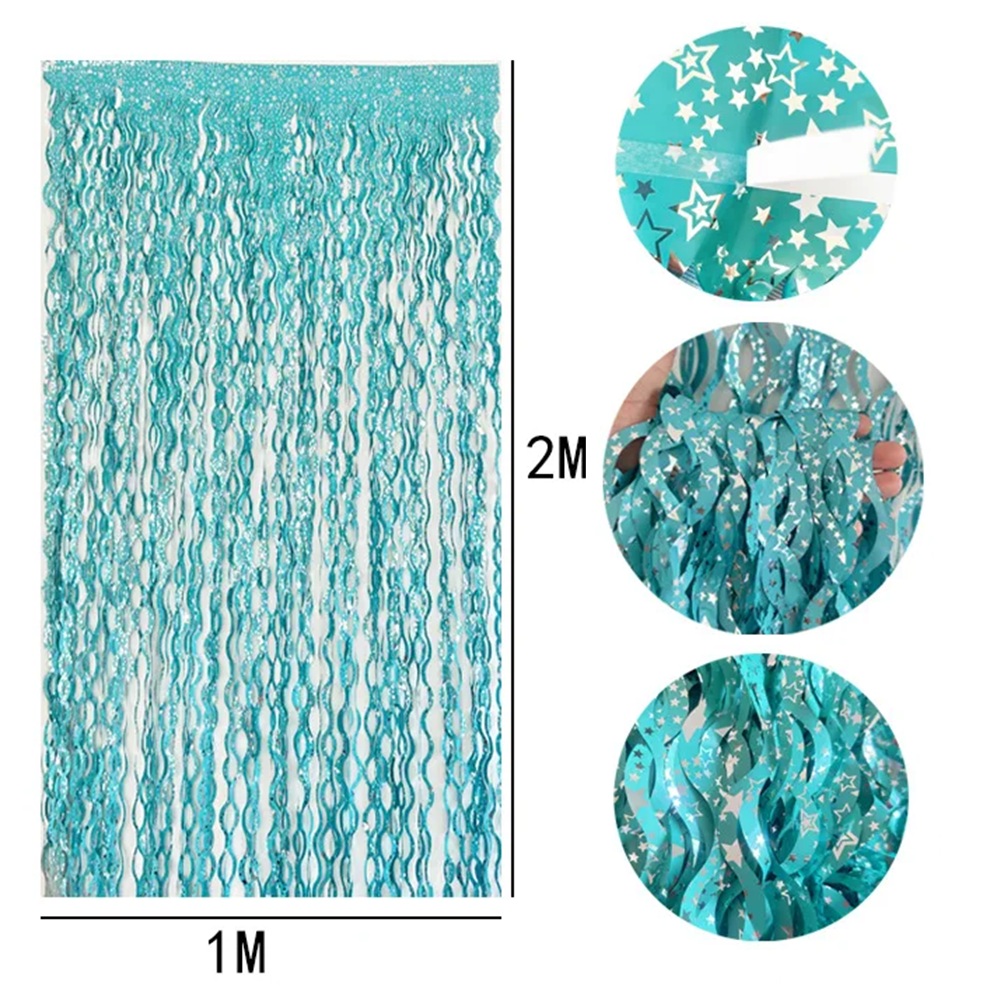 ม่านฟอยล์สีฟ้าอมเขียวชมพู 2 แพ - Home Bargains บทวิจารณ์และราคา